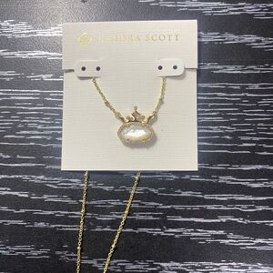 Kendra Scott Gold Necklace with White Pendant